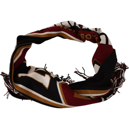 Dolce & Gabbana Multicolor Wool Knit DG King Shawl Wrap Scarf