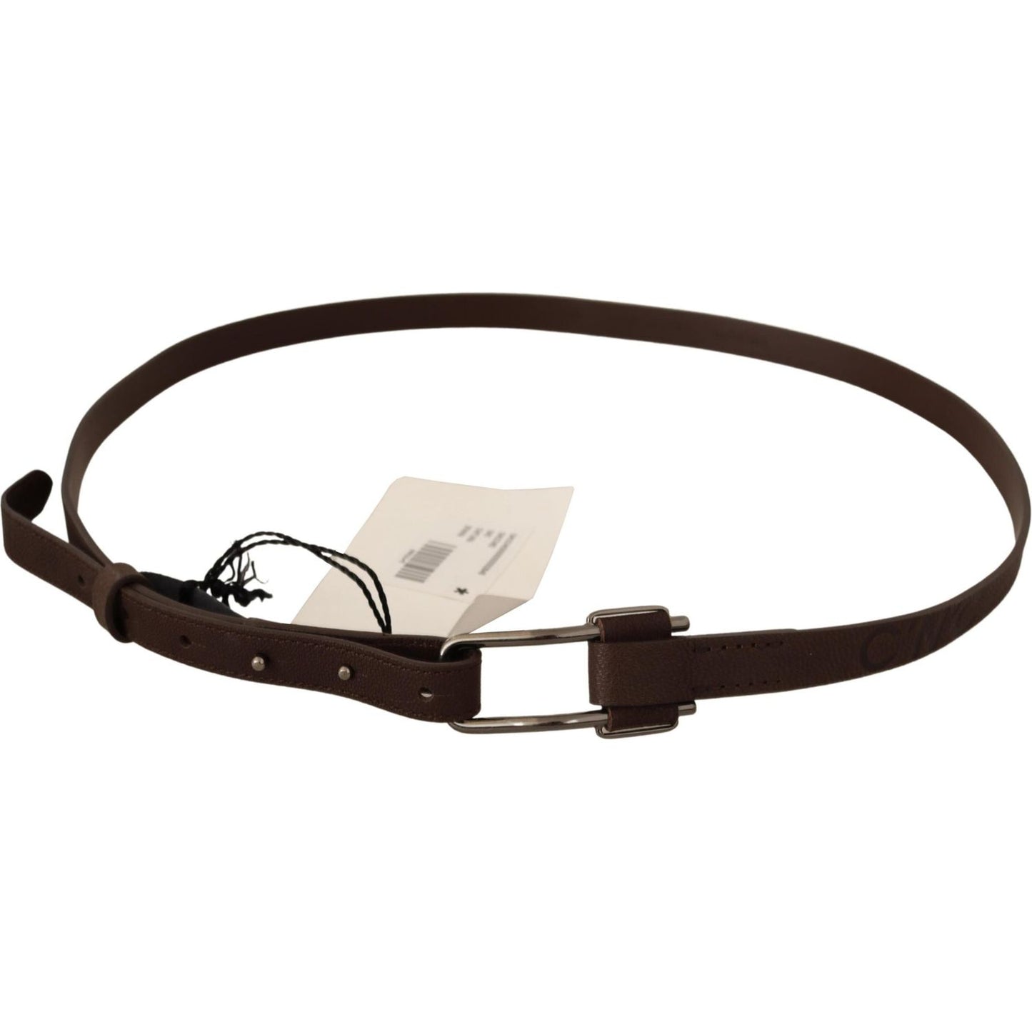 Costume National Elegant Brown Fashion Belt with Silver-Tone Buckle WOMAN BELTS Costume National Light Gray