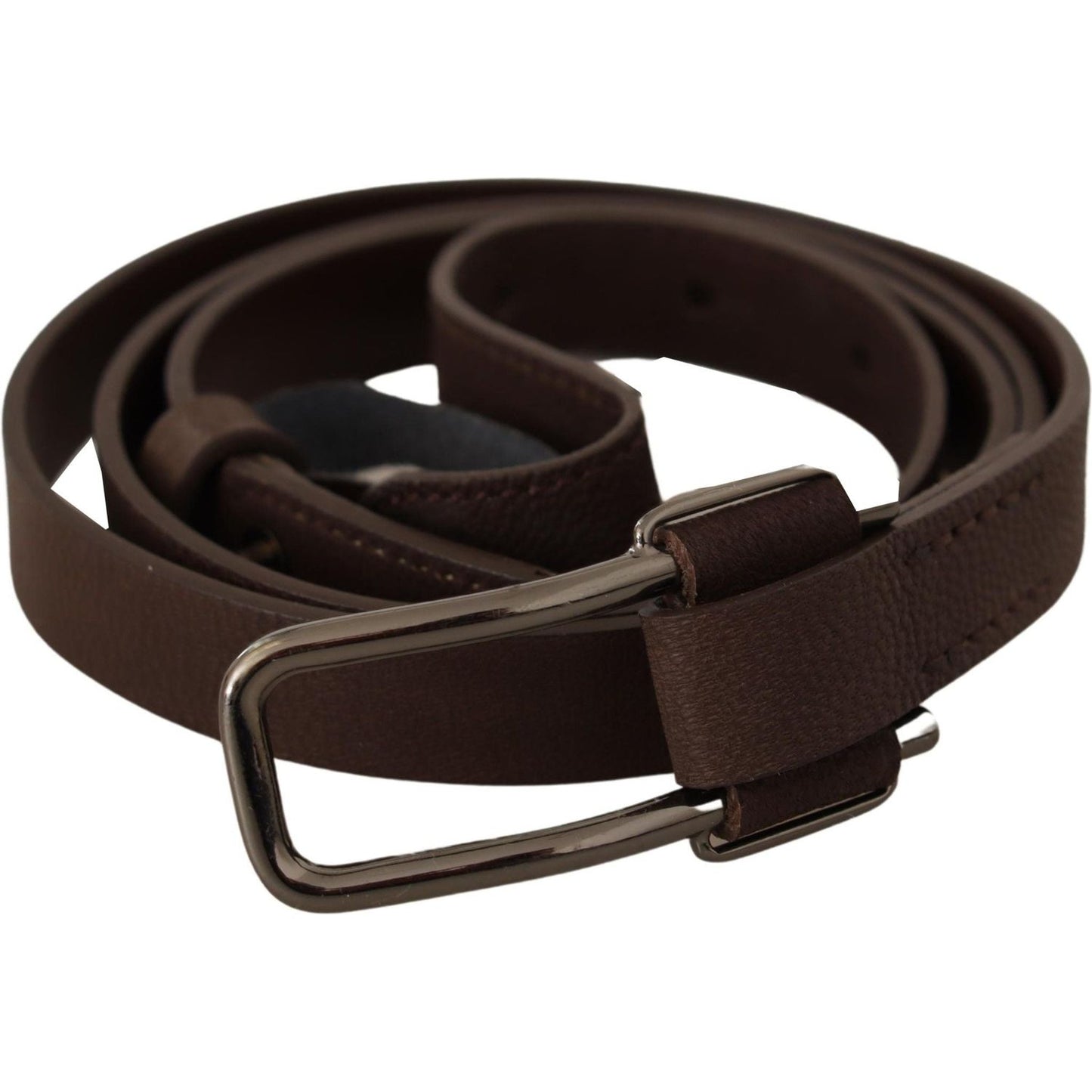 Costume National Elegant Brown Fashion Belt with Silver-Tone Buckle WOMAN BELTS Costume National Black