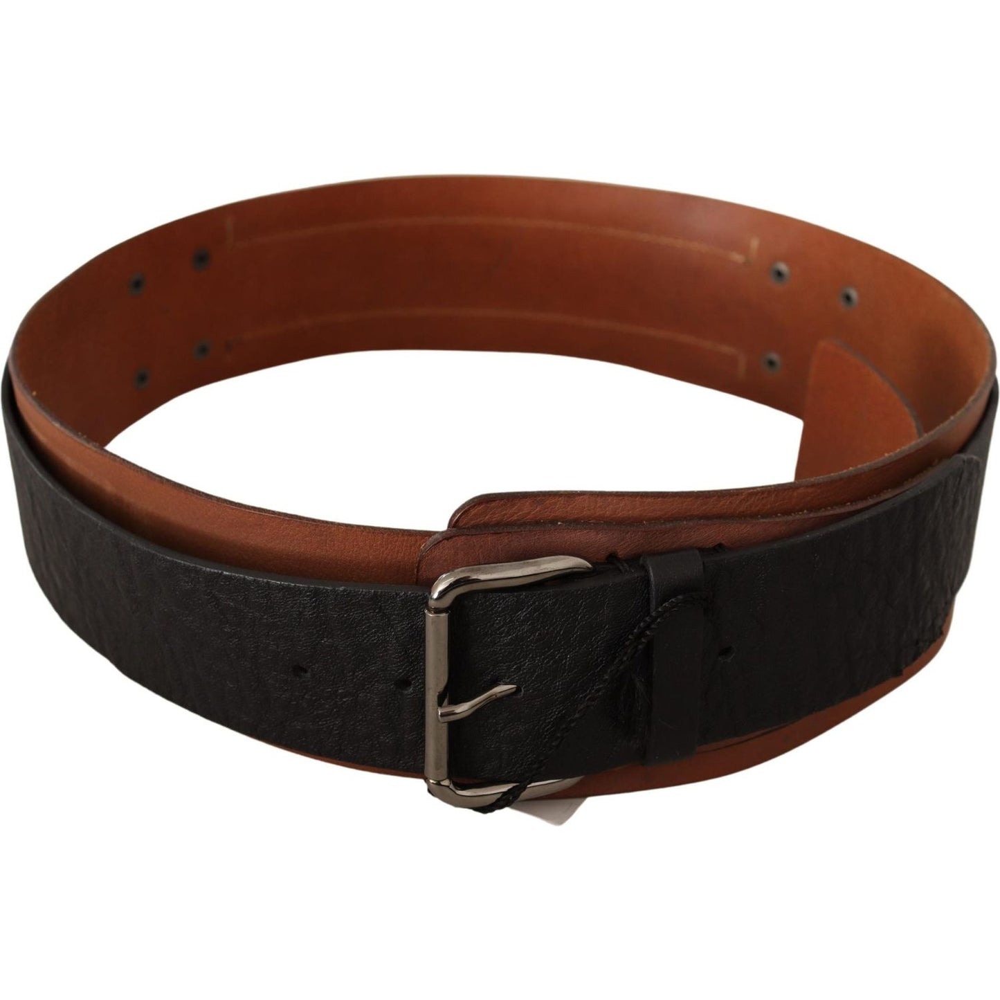 Costume National Elegant Dual-Tone Leather Fashion Belt WOMAN BELTS Costume National Dark Slate Gray