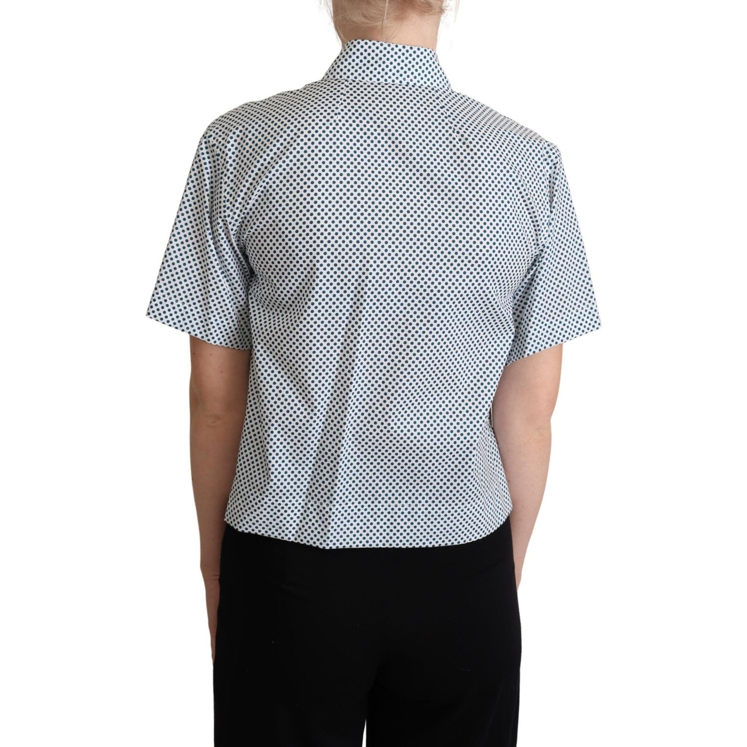 Dolce & Gabbana Elegant Polka Dot Cotton Polo Shirt