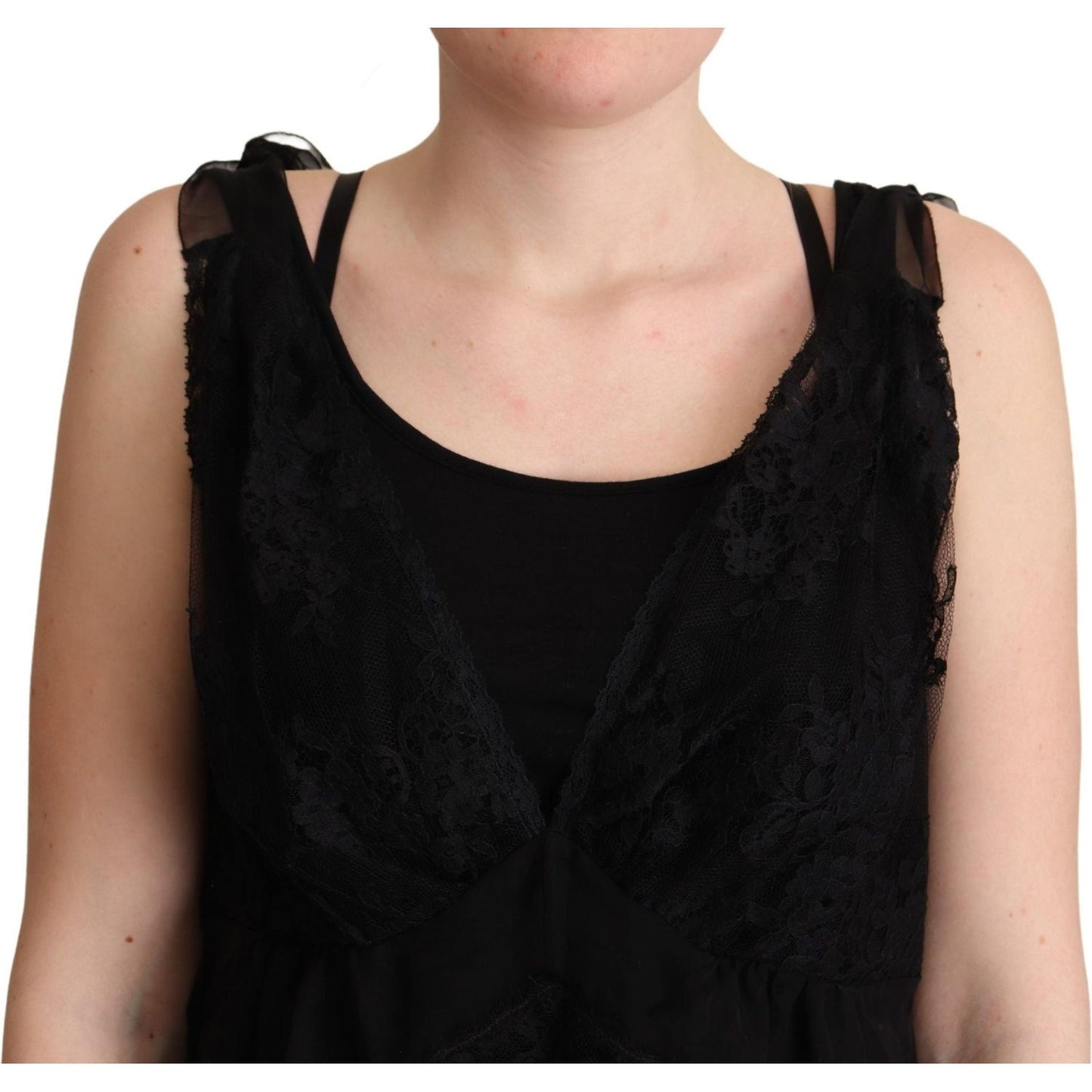 Dolce & Gabbana Lustrous Silk-Blend Lace Trim Camisole Dolce & Gabbana