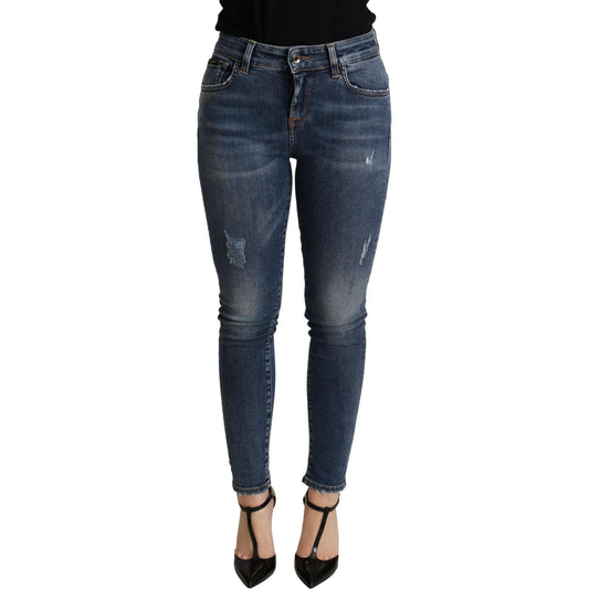 Dolce & Gabbana Elegant Mid Waist Skinny Blue Jeans Dolce & Gabbana