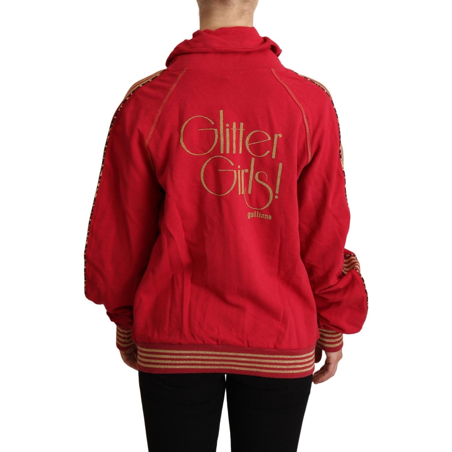 John Galliano Radiant Red Cotton Full Zip Hooded Jacket John Galliano