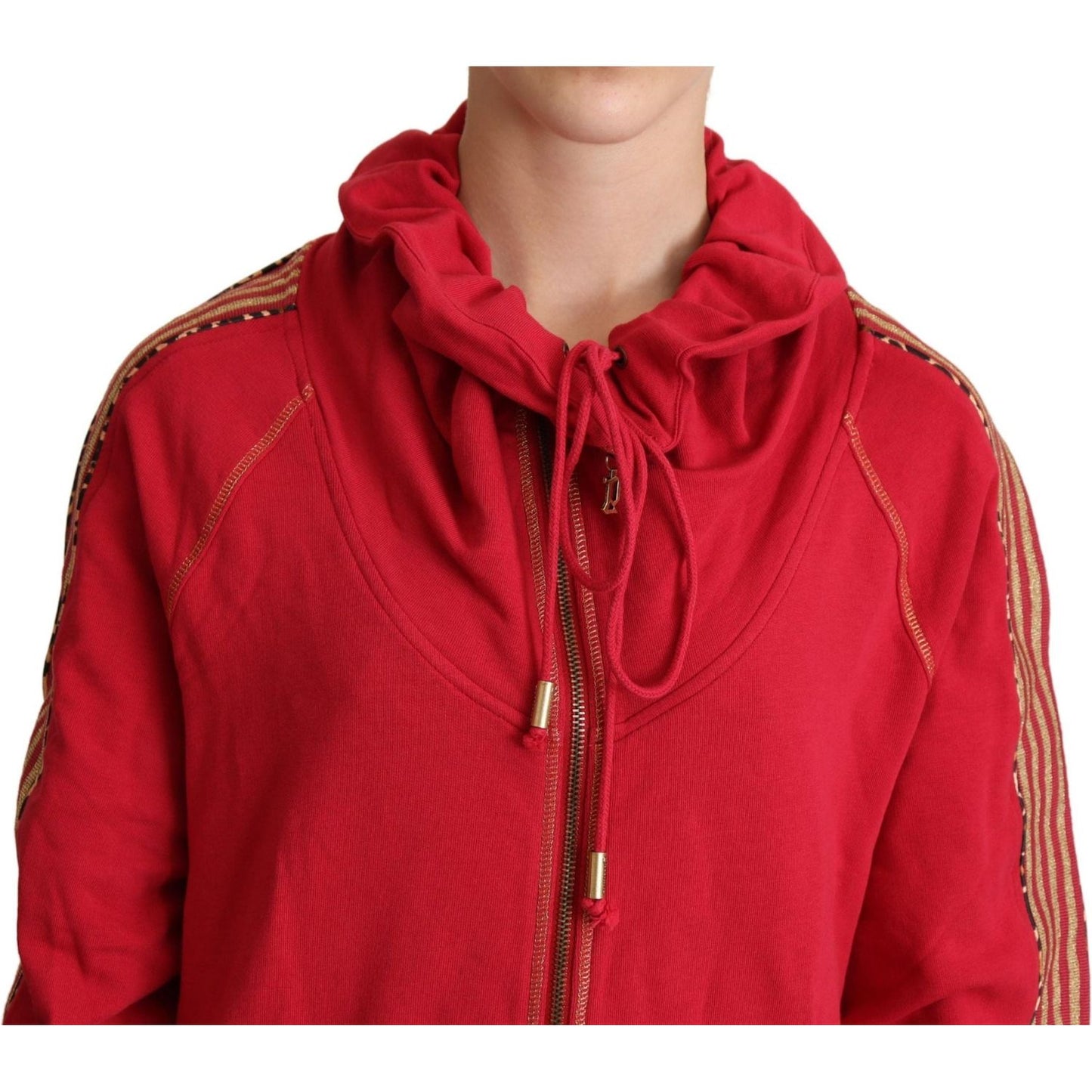 John Galliano Radiant Red Cotton Full Zip Hooded Jacket John Galliano