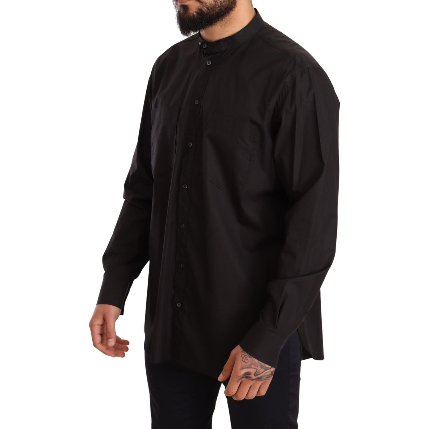 Dolce & Gabbana Elegant Black 100% Cotton Men's Shirt Dolce & Gabbana