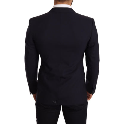 Dolce & Gabbana Navy Blue Wool Slim Fit MARTINI Blazer