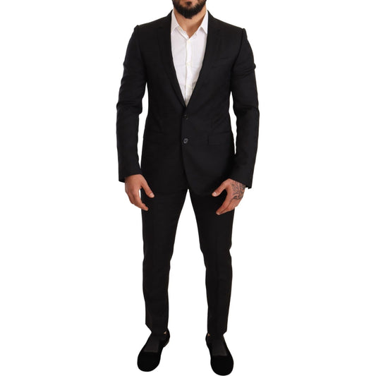 Dolce & Gabbana Elegant Martini Black Wool Suit Dolce & Gabbana