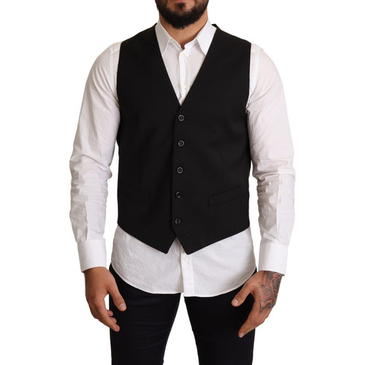 Dolce & Gabbana Elegant Black Formal Dress Vest Vest Jacket Dolce & Gabbana