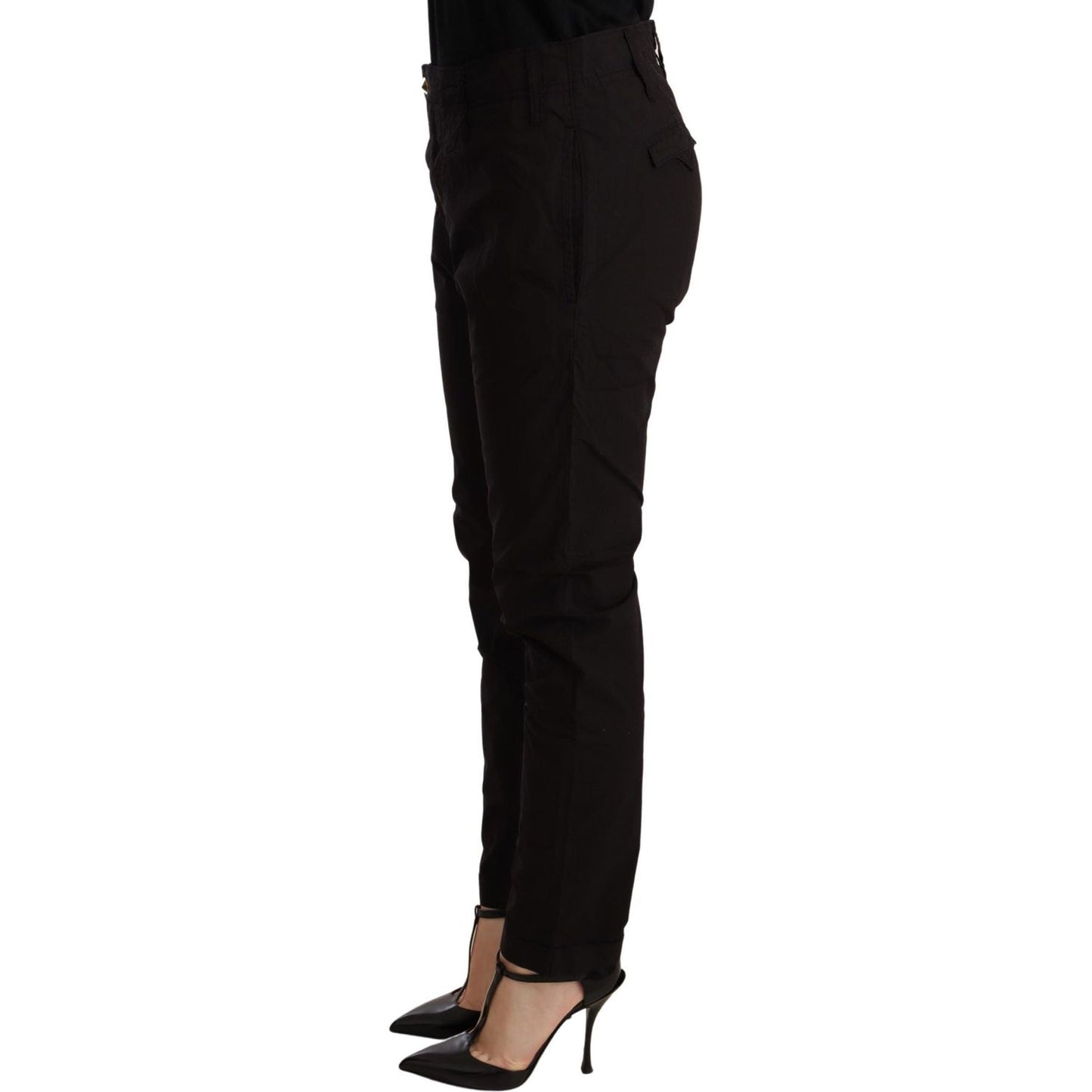 CYCLE Elegant Black Baggy Cotton Pants WOMAN TROUSERS CYCLE