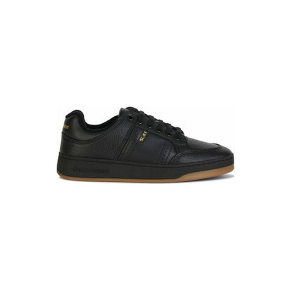 Saint Laurent Black Calf Leather Low Top Sneakers