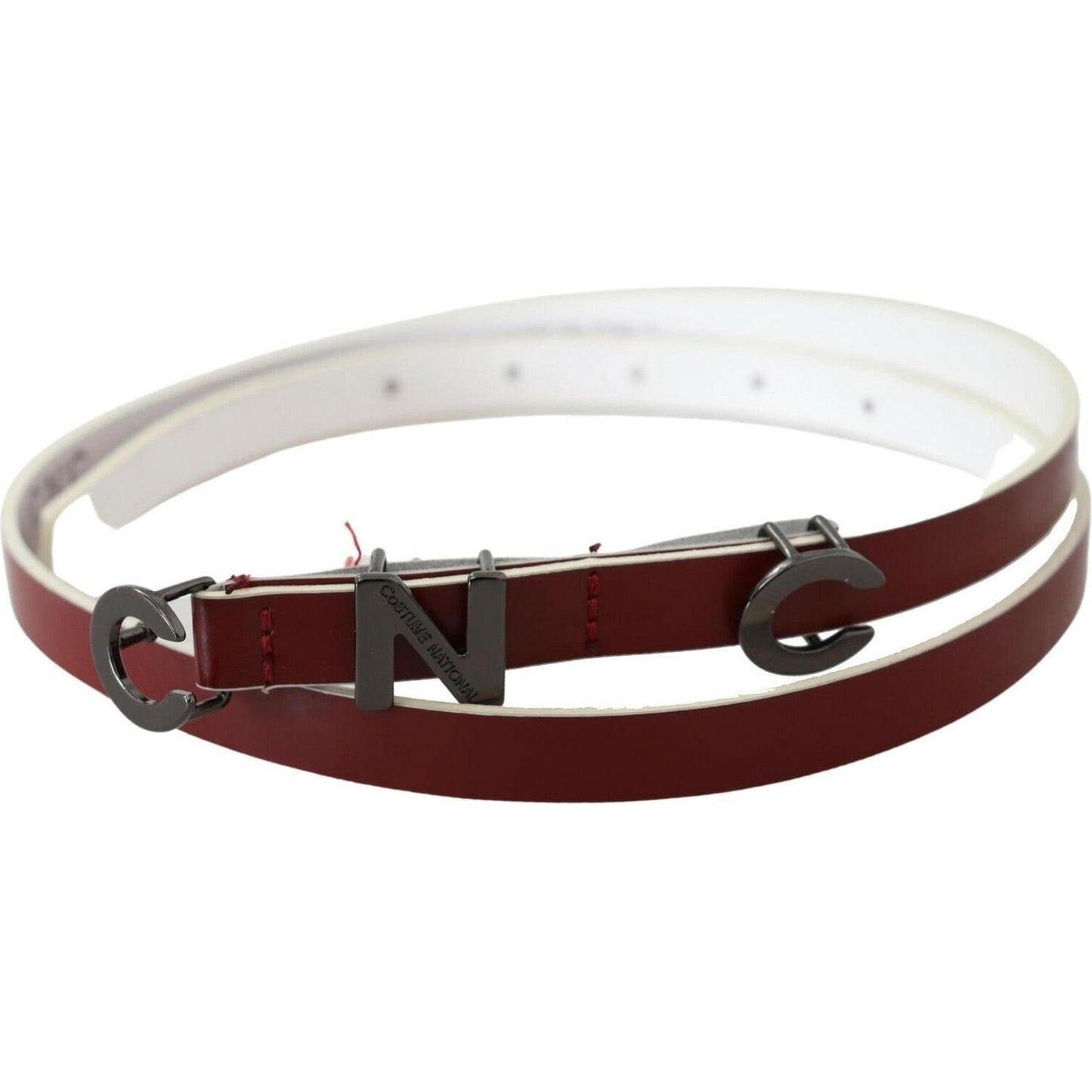 Costume National Chic Maroon Leather Fashion Belt WOMAN BELTS Costume National