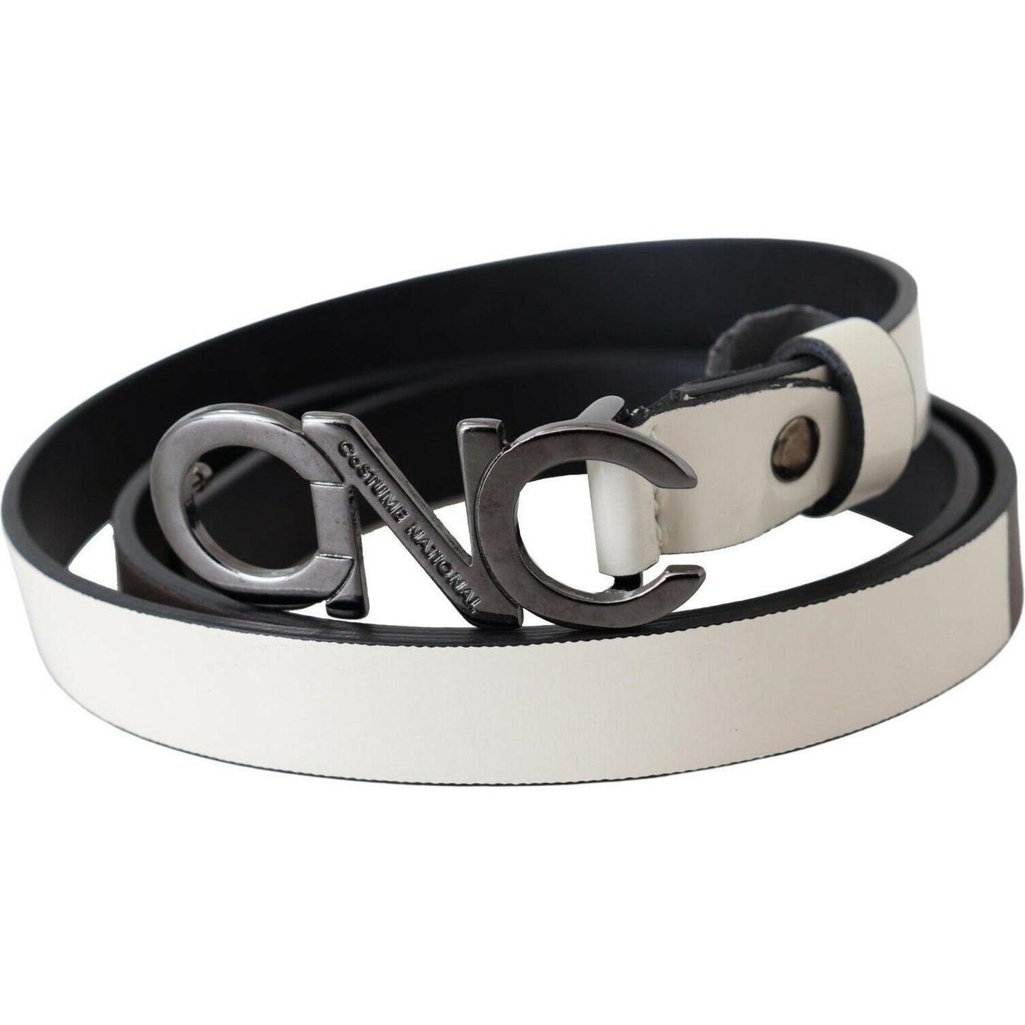 Costume National Metallic Gray Italian Leather Fashion Belt WOMAN BELTS Costume National