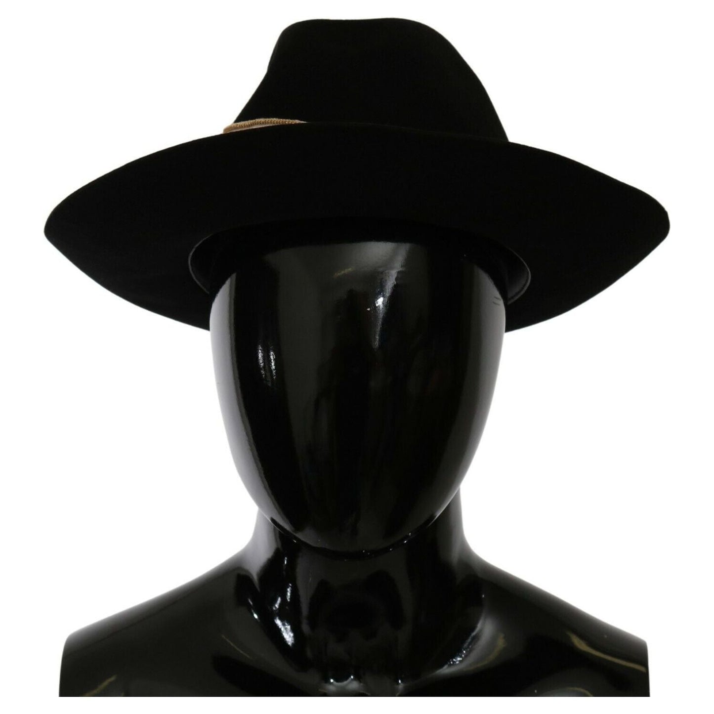 Dolce & Gabbana Black Lapin Amor Gignit Wide Brim Panama Hat