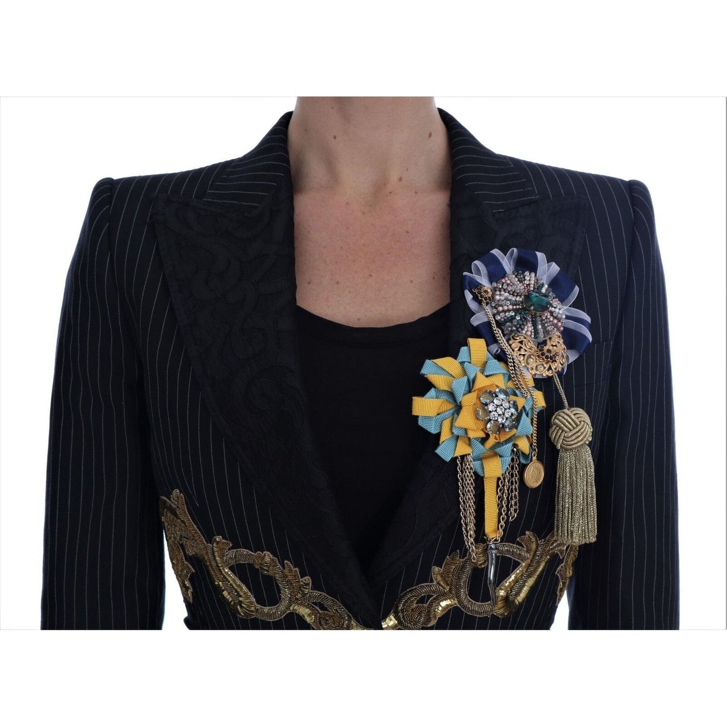 Dolce & Gabbana Black Crystal Fairy Tale Blazer Jacket Dolce & Gabbana