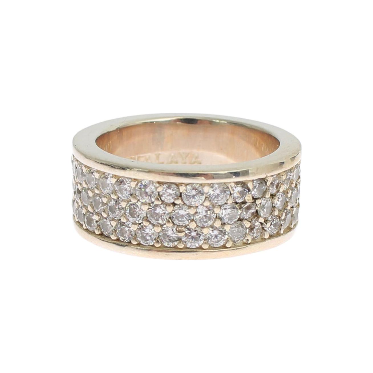 Nialaya Glamorous Silver CZ Crystal Embellished Ring Ring Nialaya Gray