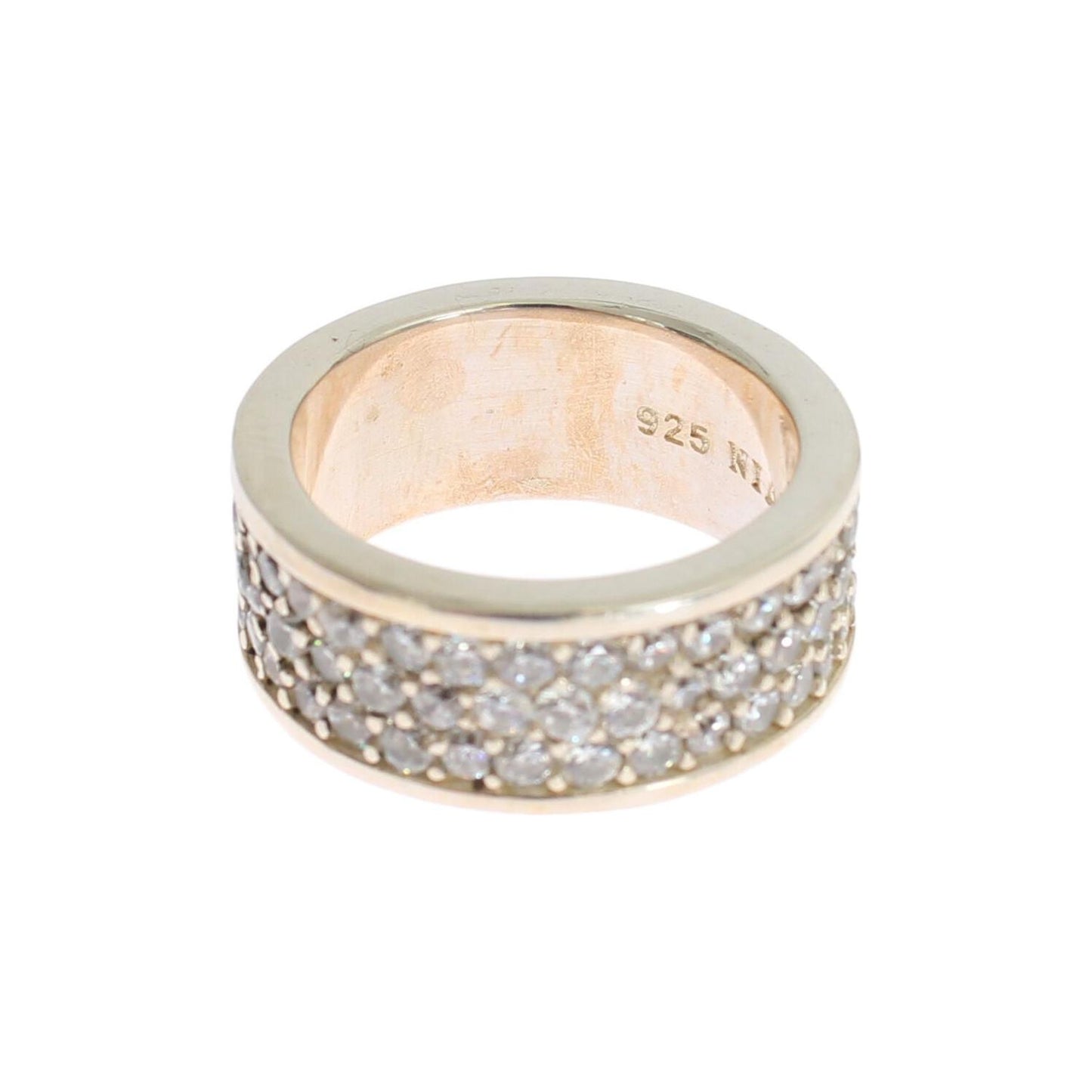Nialaya Glamorous Silver CZ Crystal Embellished Ring Ring Nialaya Light Gray