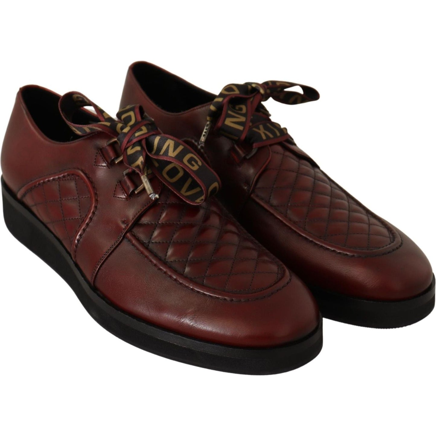 Dolce & Gabbana Elegant Bordeaux Derby Leather Shoes Dress Shoes Dolce & Gabbana