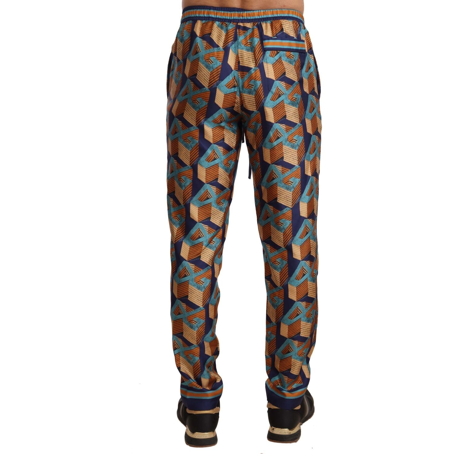 Dolce & Gabbana Multicolor Patterned Joggers Silk Pants