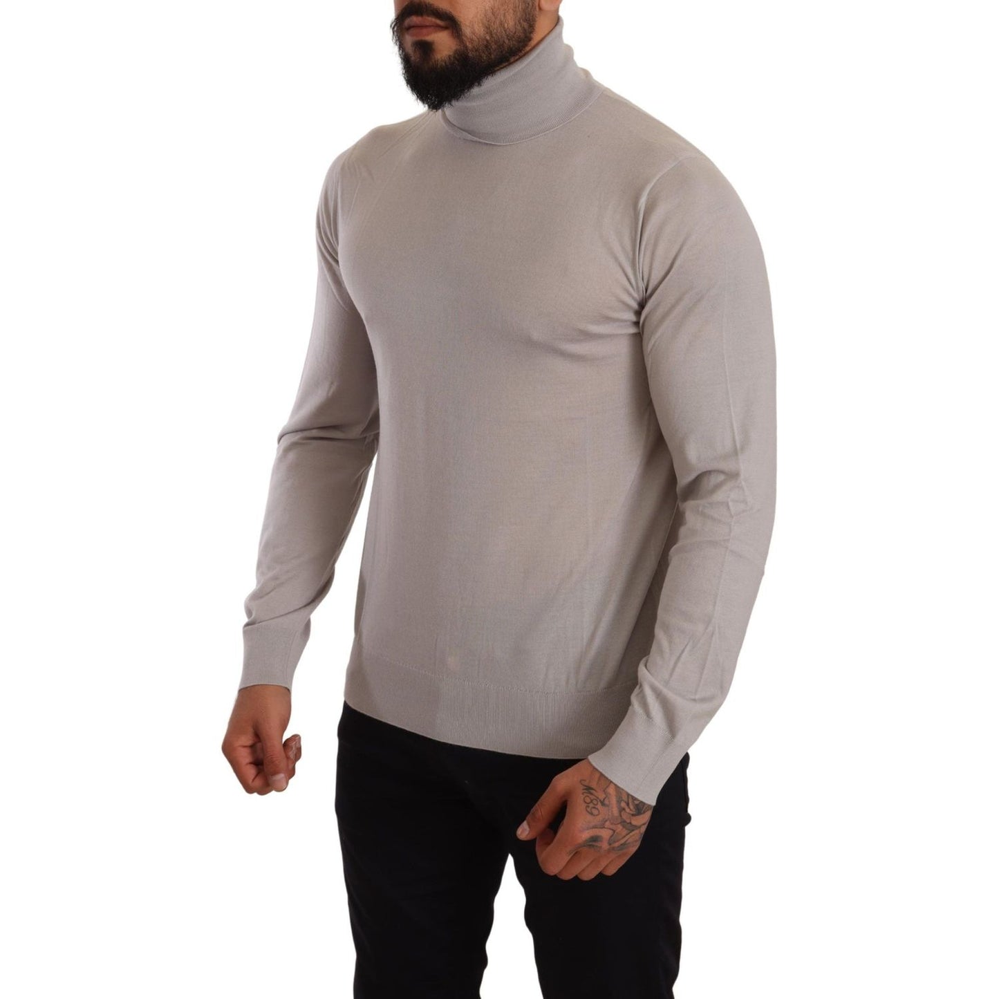 Dolce & Gabbana Elegant Light Blue Cashmere Turtleneck Sweater Dolce & Gabbana