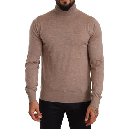 Dolce & Gabbana Brown Cashmere Turtleneck Pullover Sweater