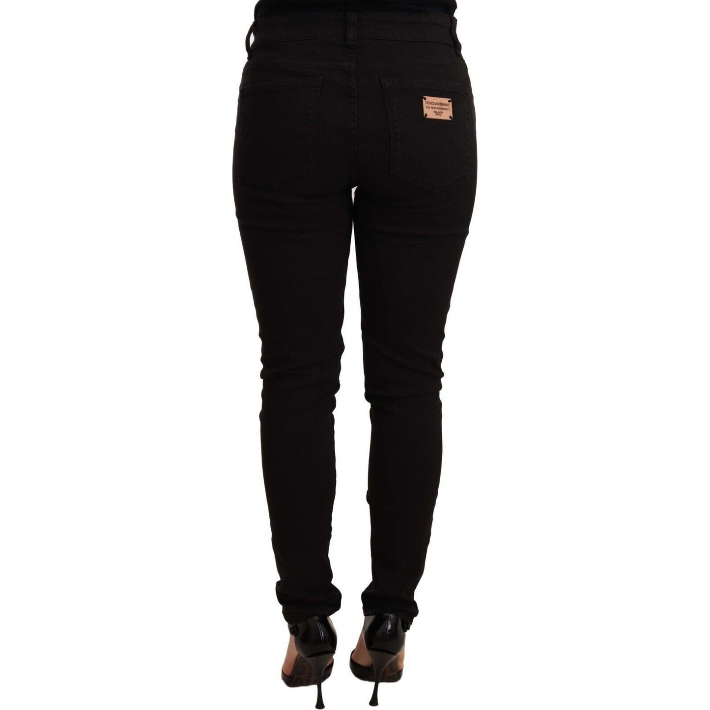 Dolce & Gabbana Chic Black Mid-Waist Skinny Denim Jeans Dolce & Gabbana