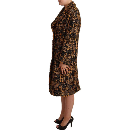 Dolce & Gabbana Multicolor Notch Lapel Long Cardigan Coat WOMAN COATS & JACKETS Dolce & Gabbana