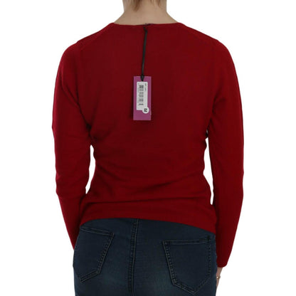 MILA SCHÖN Red Round Neck Pullover Cashmere Sweater