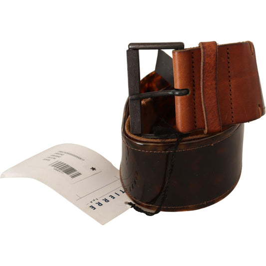 Ermanno Scervino Dark Brown Leather Buckle Waist Belt