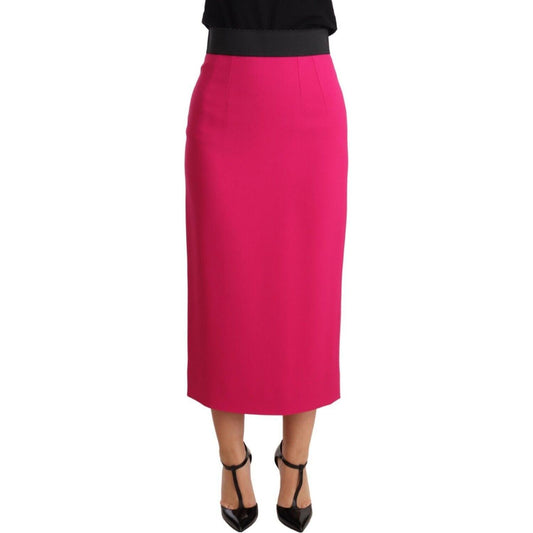 Dolce & Gabbana Pink High Waist Stretch Pencil Straight Skirt