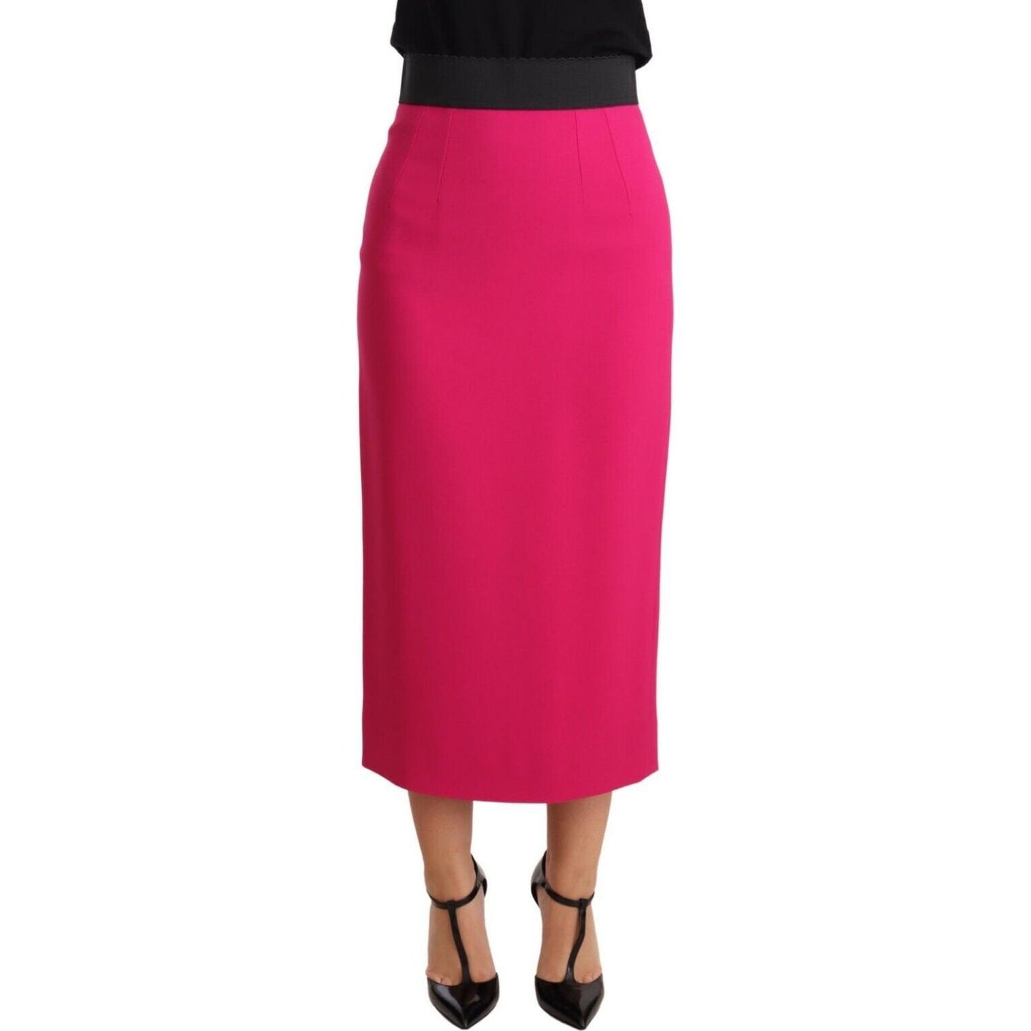 Dolce & Gabbana Elegant High-Waisted Pencil Skirt in Pink Skirt Dolce & Gabbana