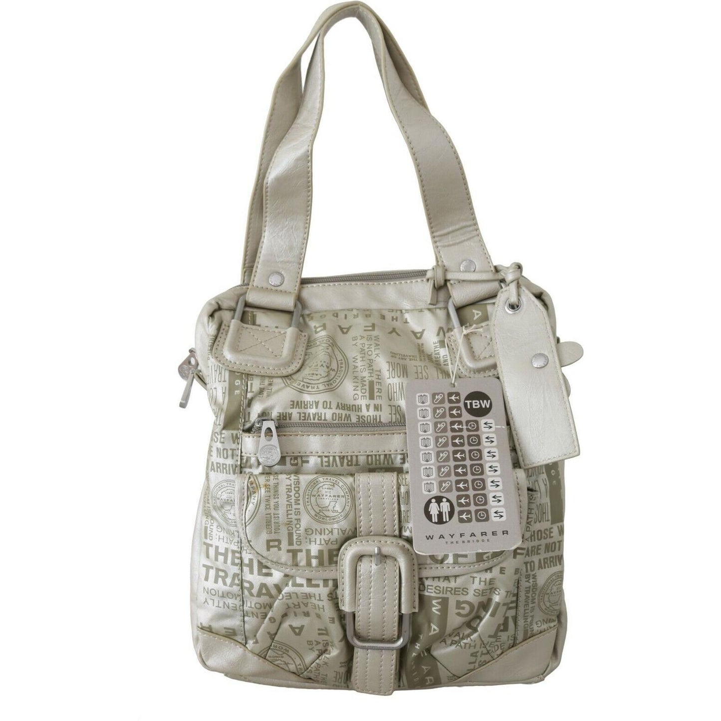 WAYFARER White Printed Handbag Shoulder Fabric Purse