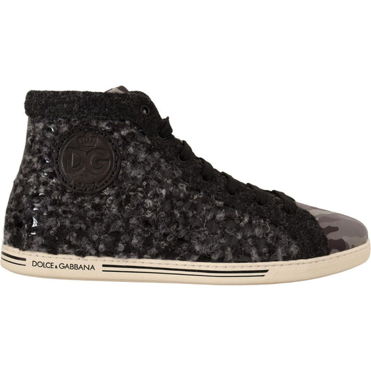 Dolce & Gabbana Elegant Gray High Top Sneakers MAN SNEAKERS Dolce & Gabbana