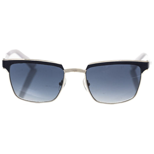 Frankie Morello Black Metallic Fiber Men Sunglass