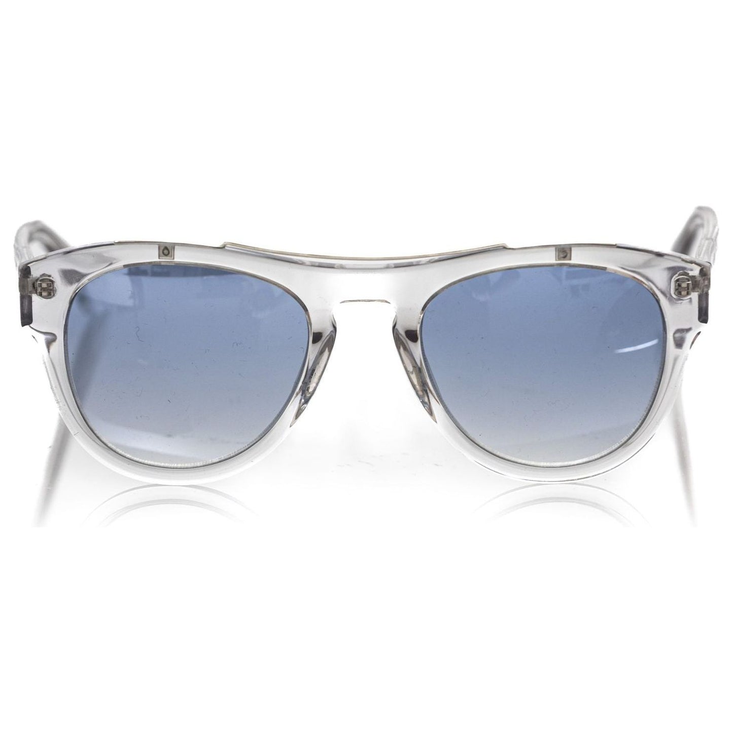 Frankie Morello White Acetate Men Sunglass Frankie Morello Dark Gray
