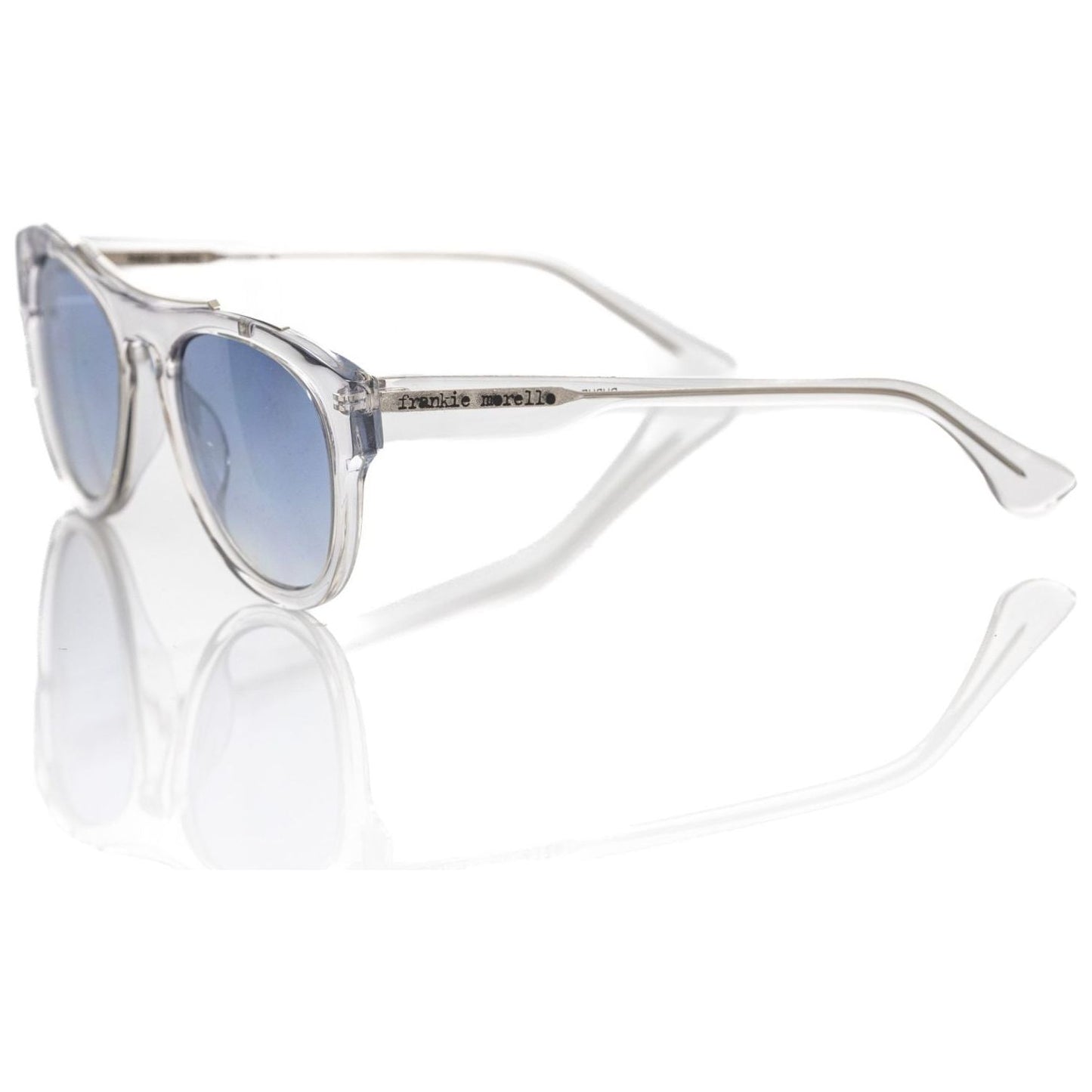 Frankie Morello White Acetate Men Sunglass Frankie Morello Light Gray