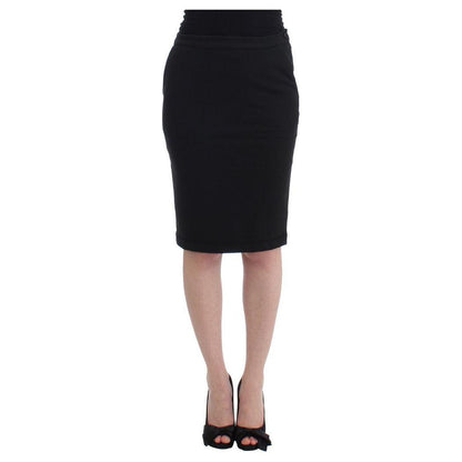 GF Ferre Black Straight Pencil Skirt