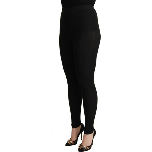 Dolce & Gabbana Elegant High Waist Cashmere-Silk Tights Pants Jeans & Pants Dolce & Gabbana