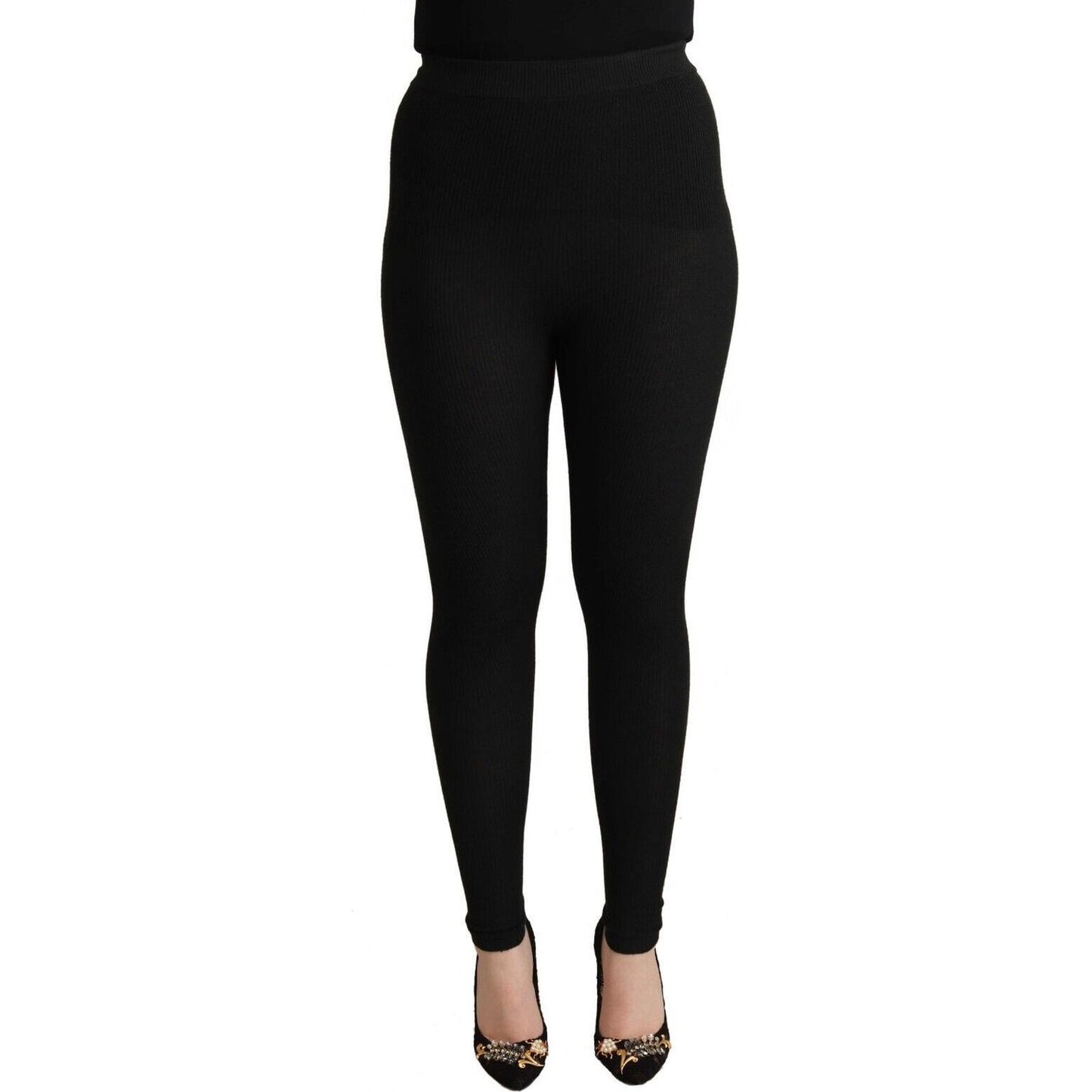 Dolce & Gabbana Elegant High Waist Cashmere-Silk Tights Pants Jeans & Pants Dolce & Gabbana