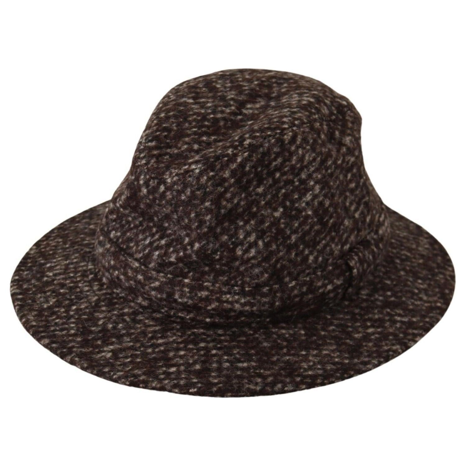 Dolce & Gabbana Gray Melange Blended Textured Tweed Hat