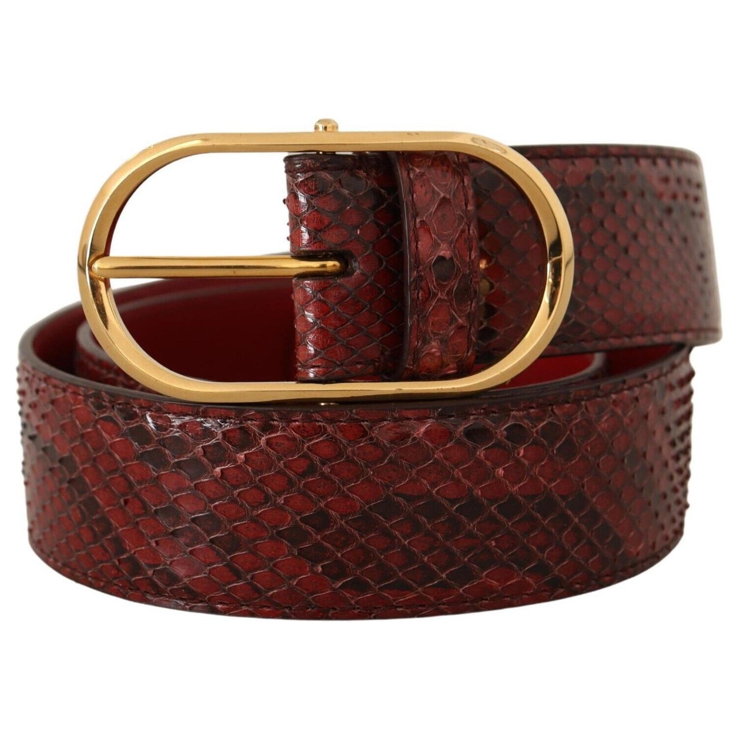 Dolce & Gabbana Elegant Red Snakeskin Leather Belt Dolce & Gabbana Dark Slate Gray
