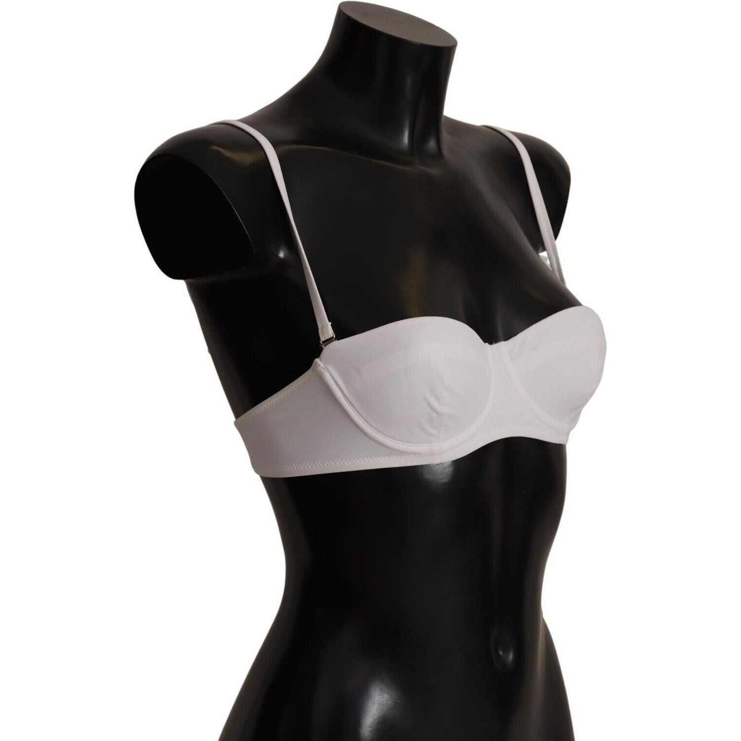 Dolce & Gabbana Chic White Nylon Balconette Bra