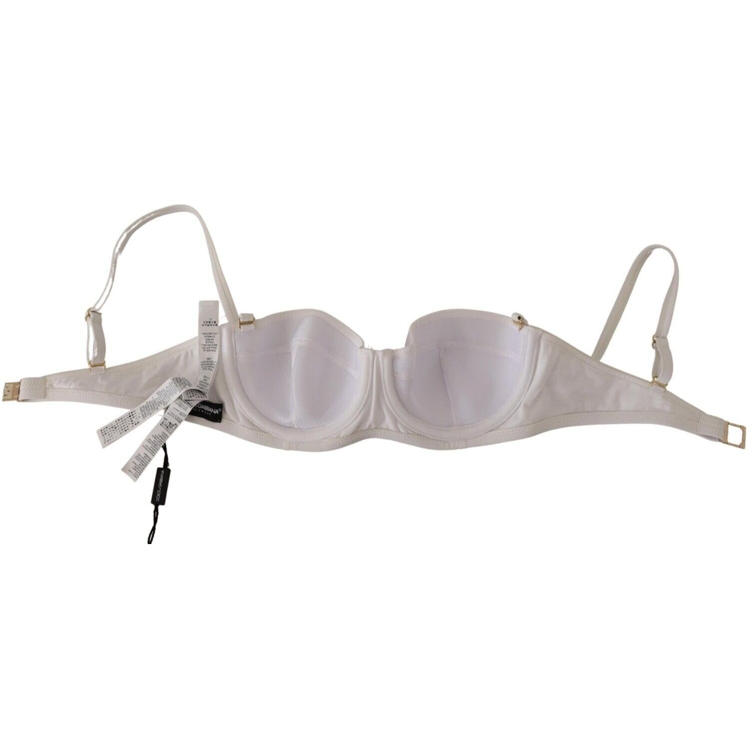 Dolce & Gabbana Chic White Nylon Balconette Bra