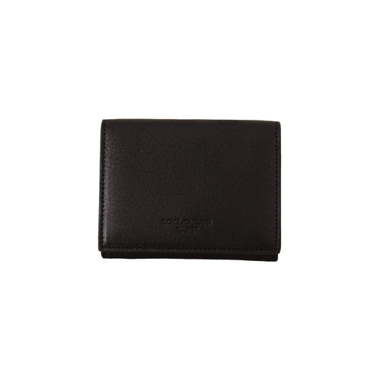 Dolce & Gabbana Elegant Black Leather Trifold Multi Kit Dolce & Gabbana