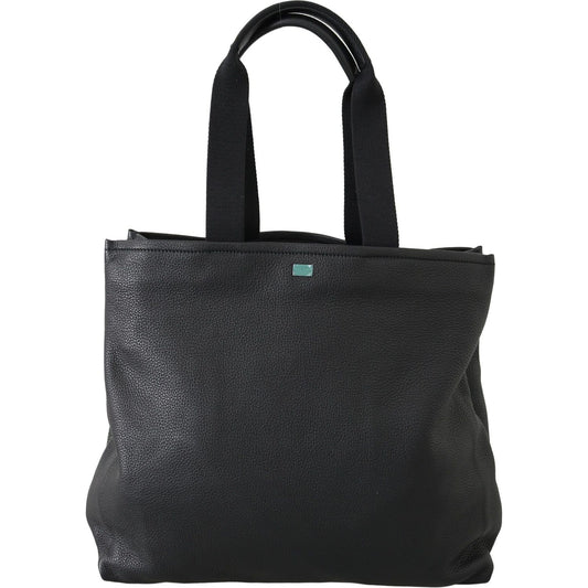 Dolce & Gabbana Elegant Black Leather Tote for Men MAN TOTE Dolce & Gabbana