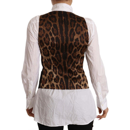 Dolce & Gabbana Black Button Down Sleeveless Vest Polyester Top Dolce & Gabbana