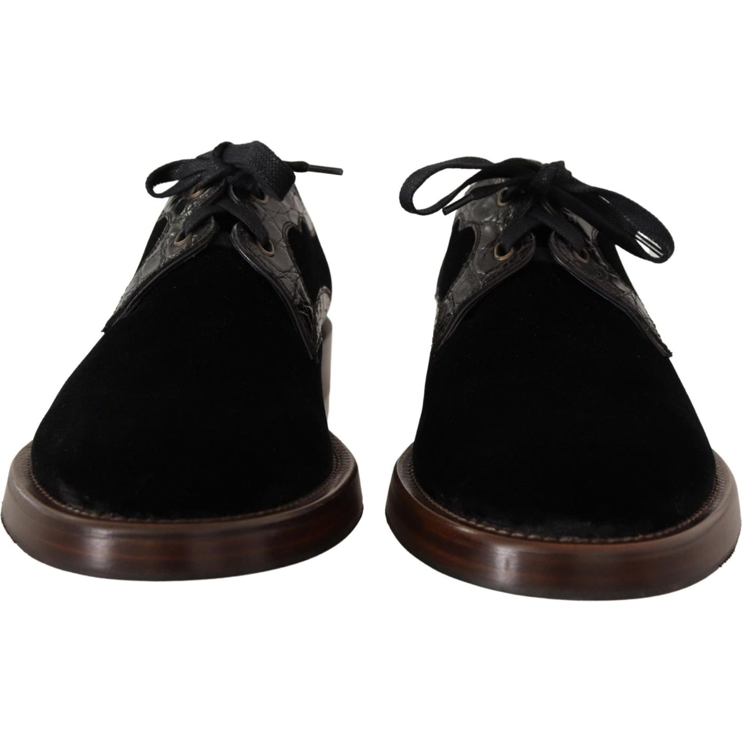 Dolce & Gabbana Elegant Black Velvet & Exotic Leather Dress Shoes Dolce & Gabbana