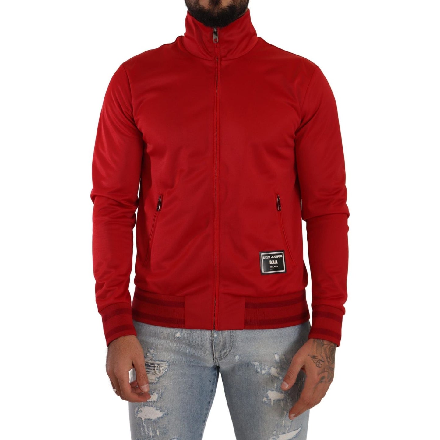 Dolce & Gabbana Stunning Zip Sweater Cardigan in Red Dolce & Gabbana