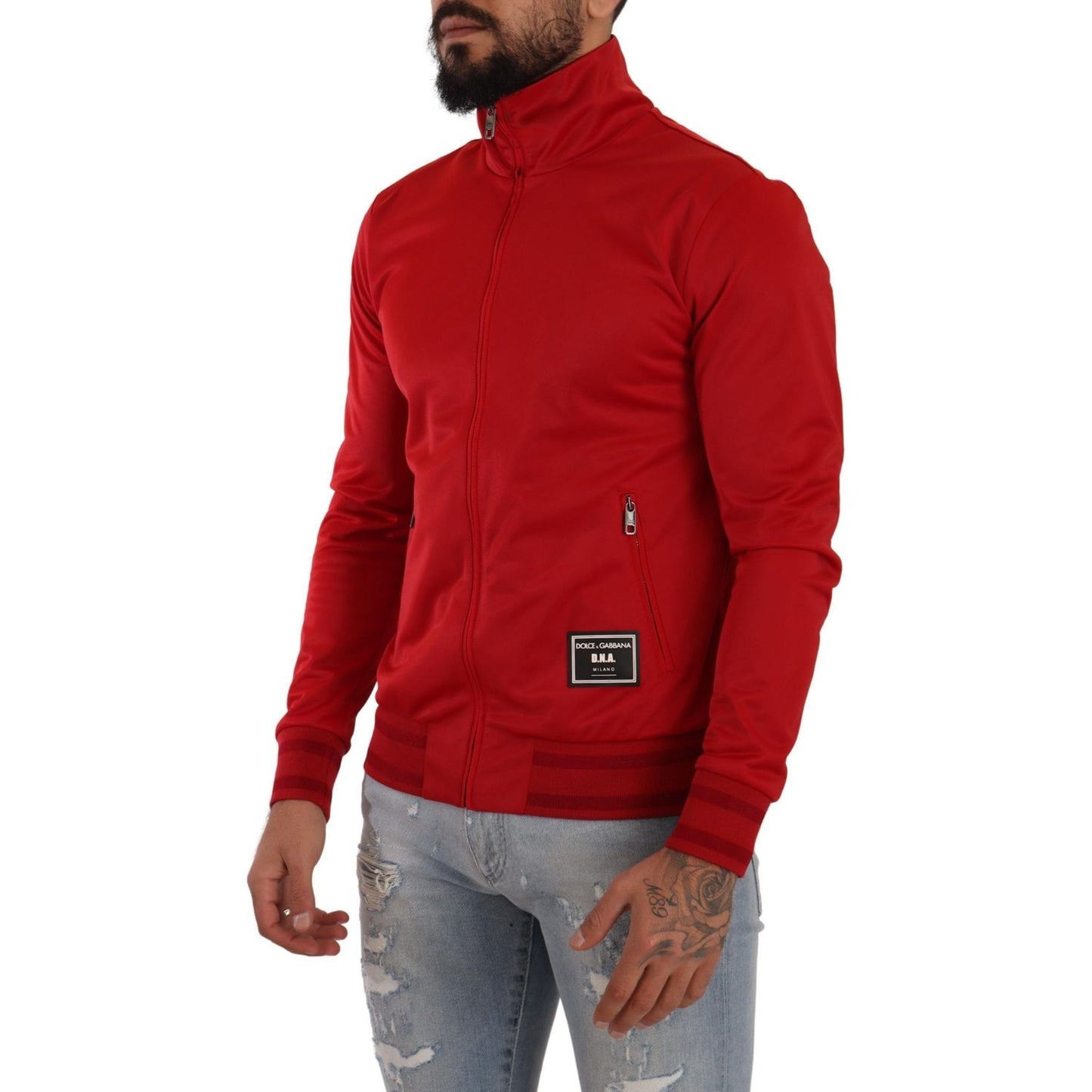 Dolce & Gabbana Stunning Zip Sweater Cardigan in Red Dolce & Gabbana