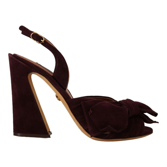 Dolce & Gabbana Elegant Purple Suede Heels Sandals Dolce & Gabbana